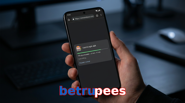 Main screen of Betrupees apk page for PK players